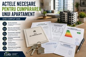 Documente necesare pentru cumpărarea unui apartament: act de proprietate, extras de carte funciară, documentație cadastrală, certificat energetic și cheile unei locuințe.