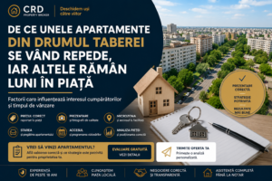 Apartamente din Drumul Taberei prezentate într-un context imobiliar, ilustrând factorii care influențează interesul cumpărătorilor și timpul de vânzare.